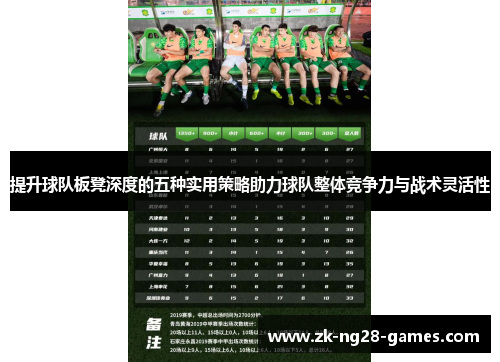 提升球队板凳深度的五种实用策略助力球队整体竞争力与战术灵活性